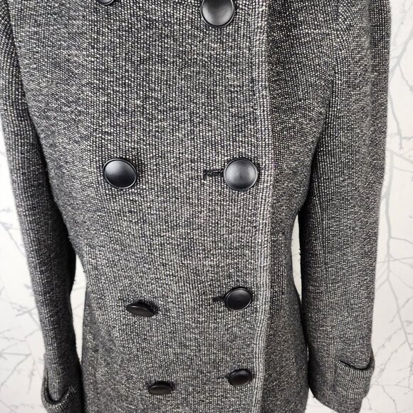Babaton Gray Tweed 70% Wool Blend Double Breasted Howell Peacoat Preppy - Picture 5 of 10